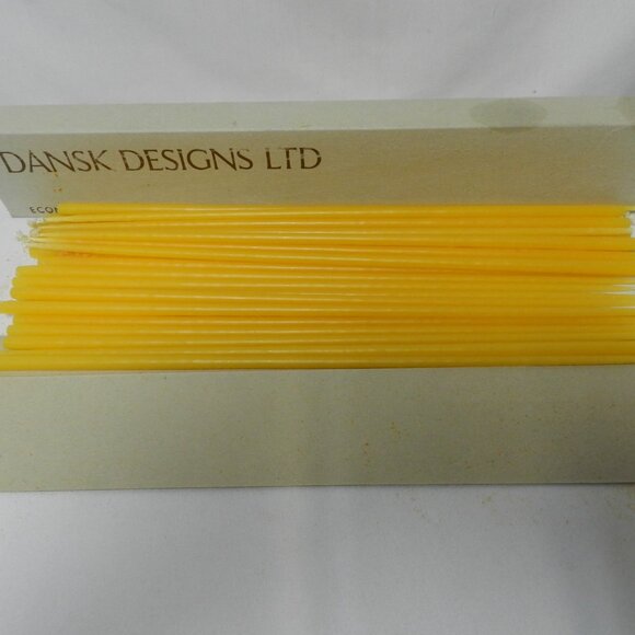 Vintage Dansk Designs 44 Taper Candles Mid Century Modern Hand Dipped 15" Yellow - Picture 1 of 8